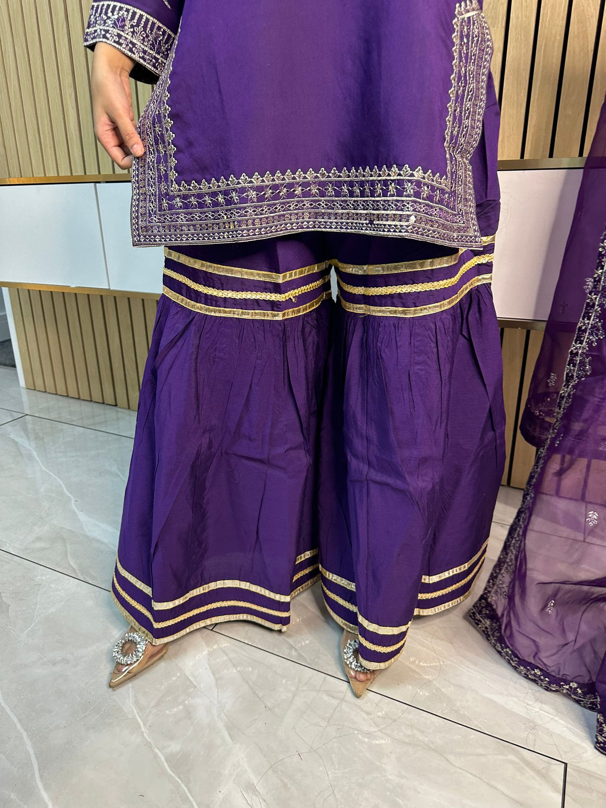 Hamna 3pc Gharara With Net Dupatta D3-A5
