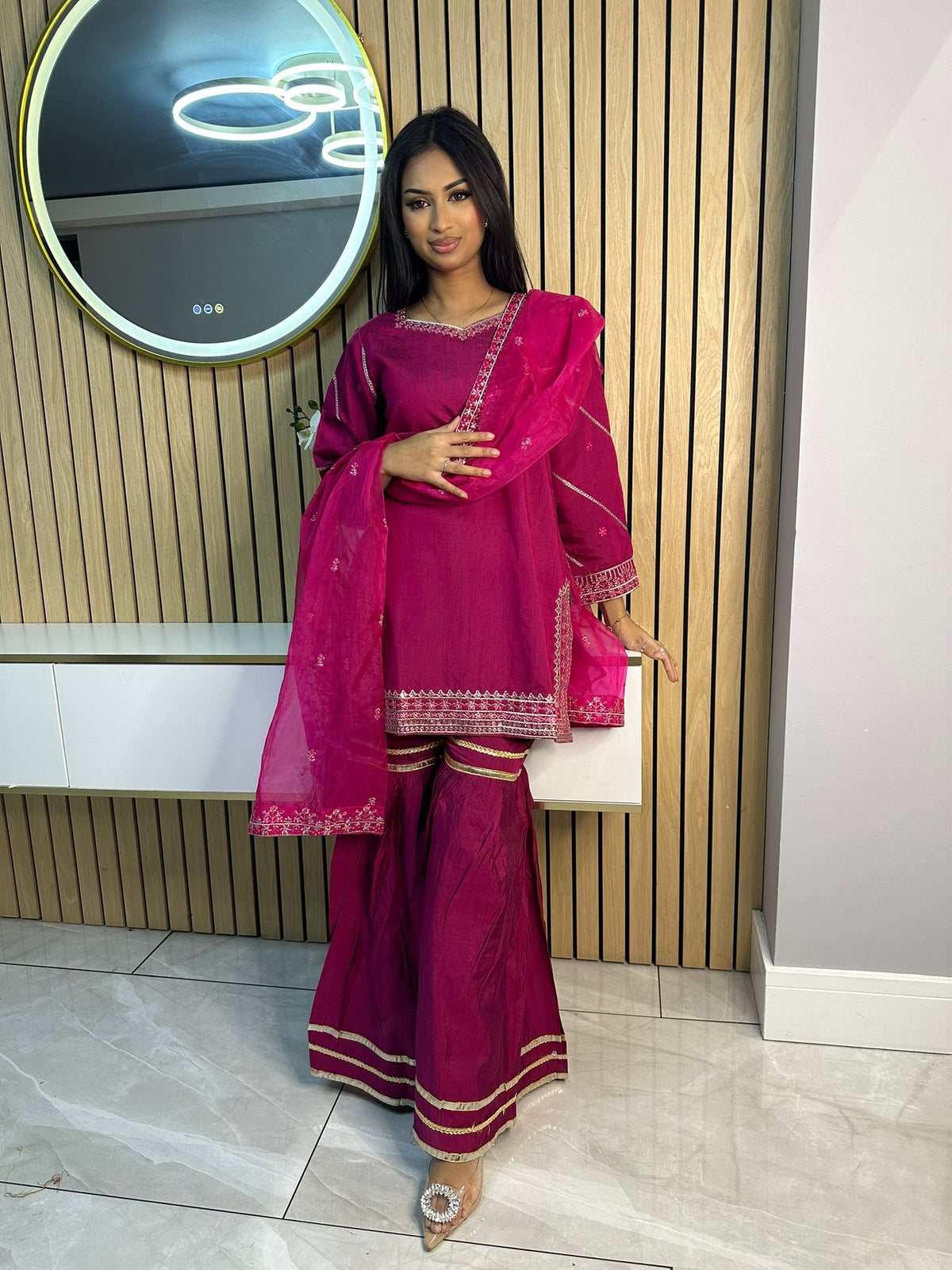 Hamna 3pc Gharara With Net Dupatta D3-A5
