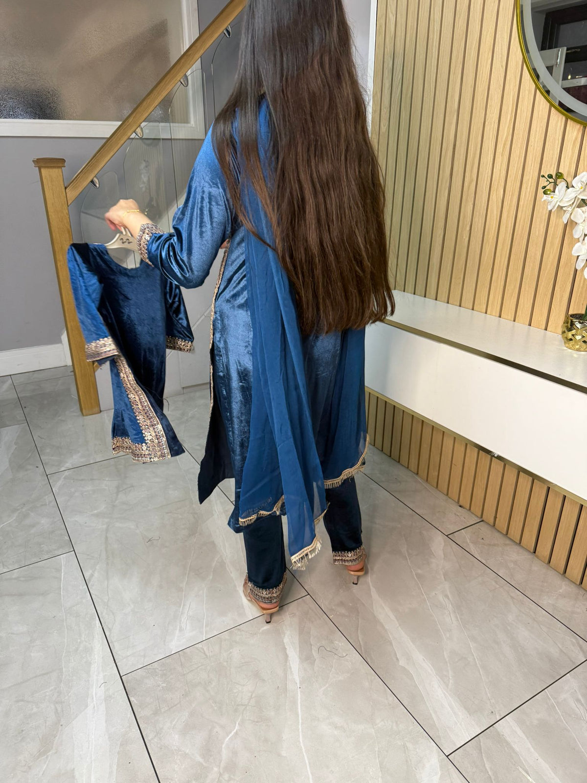 Saher Velvet 3pc Mother & Daughter Suits