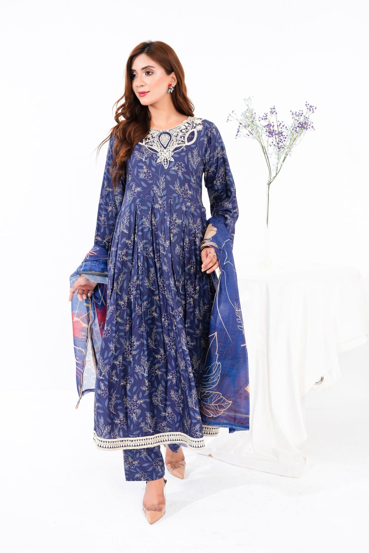 Maha Gul 3 Piece - Navy Dress