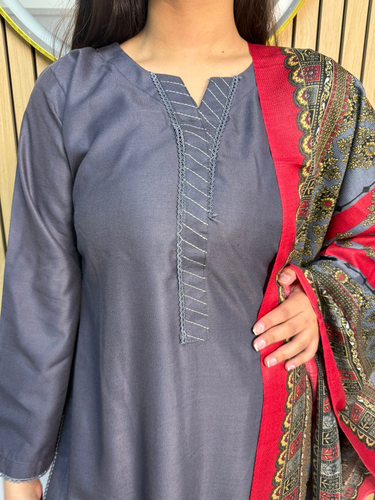 Haya 3pc Dhannak suit with Wool Shawl aww