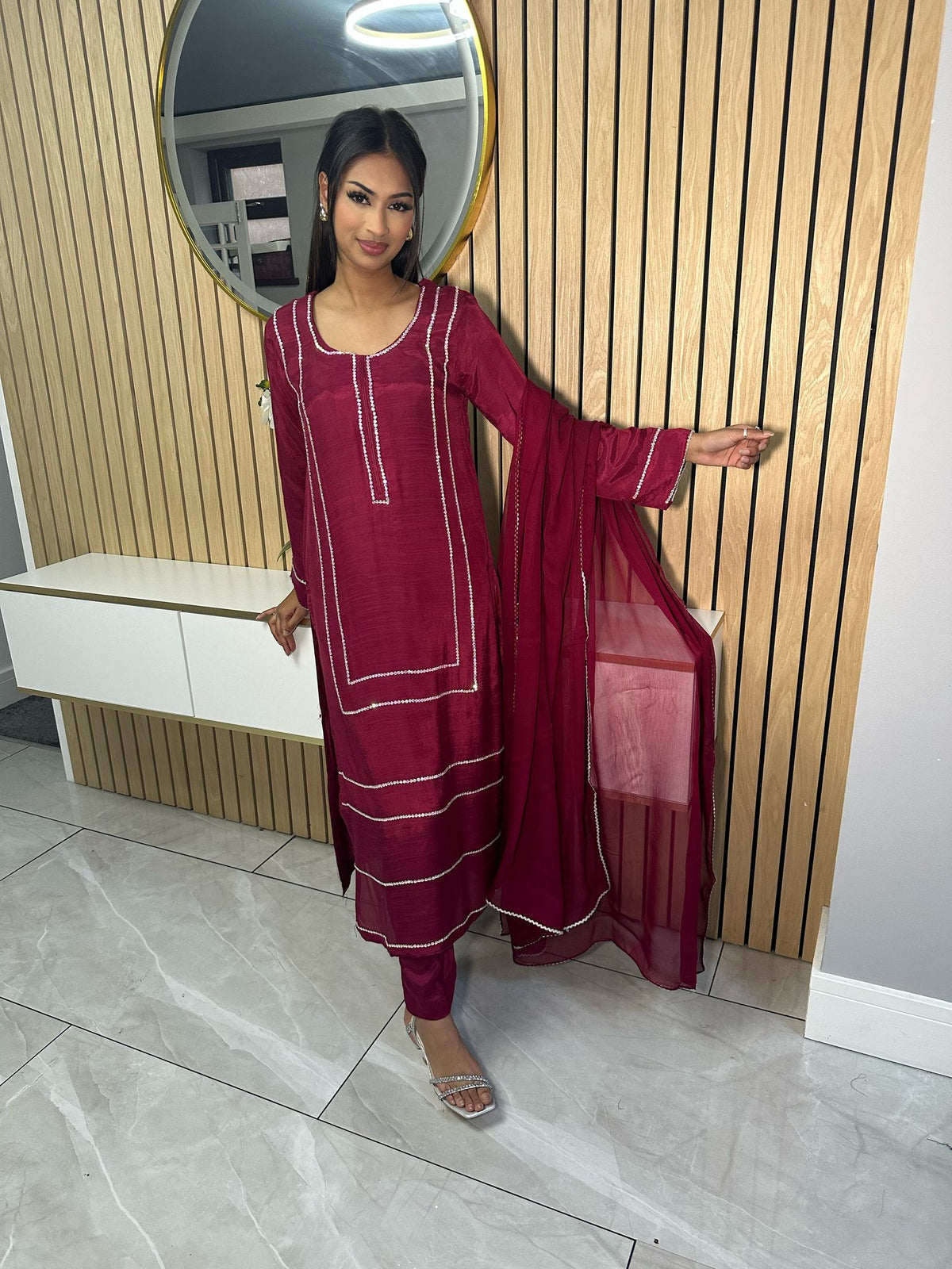 Samera 3pc Silk Suit With Chiffon Dupatta