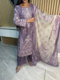 Azra 3pc Linen Suit With Printed Dupatta