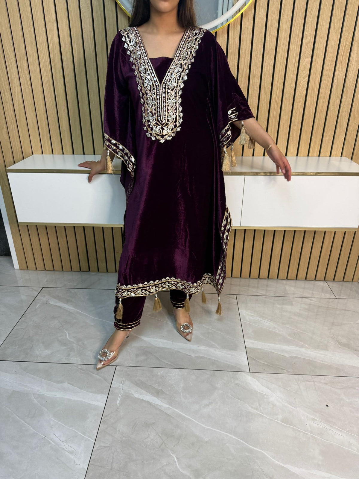 Gotta Velvet 2pc Kaftaan with Matching Trouser