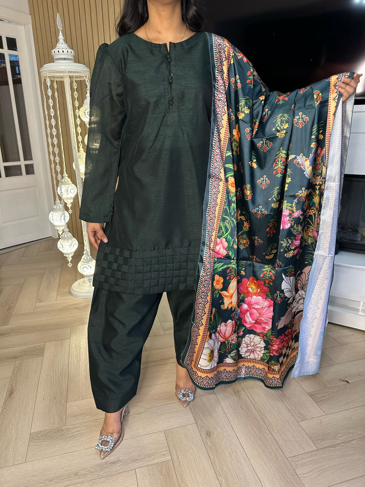 Sofia 3pc Farshi Shalwar With Fancy Dupatta