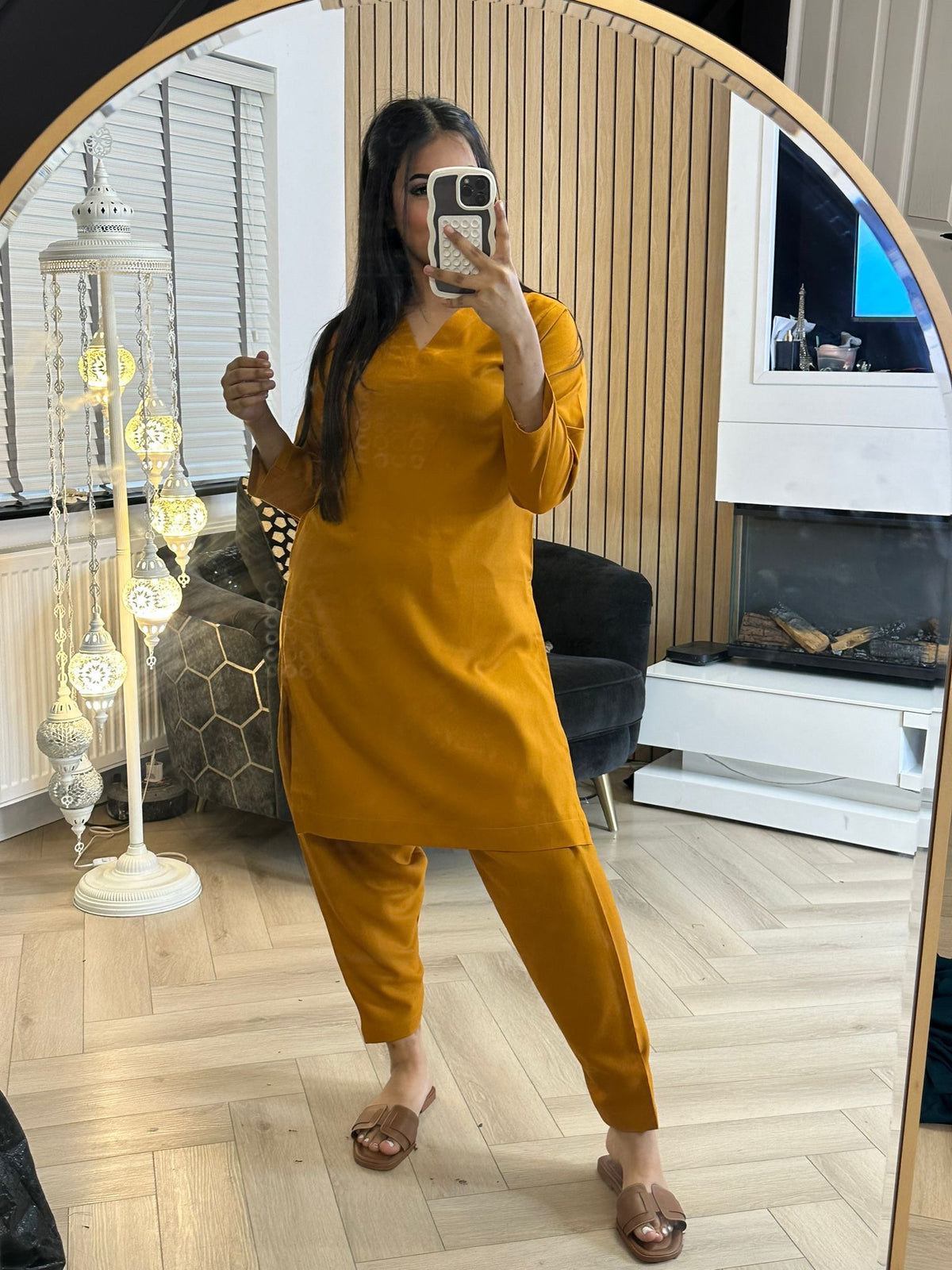 Leela M&D Shalwar- Mustard