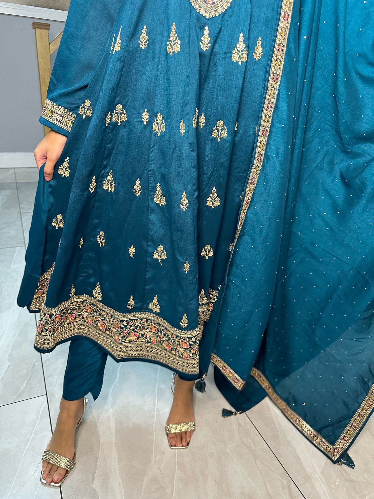 Saman 3pc Indian Silk Frock