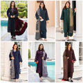 Zille Huma 3pc Dhannak Suit With Wool Shawl U4-A3