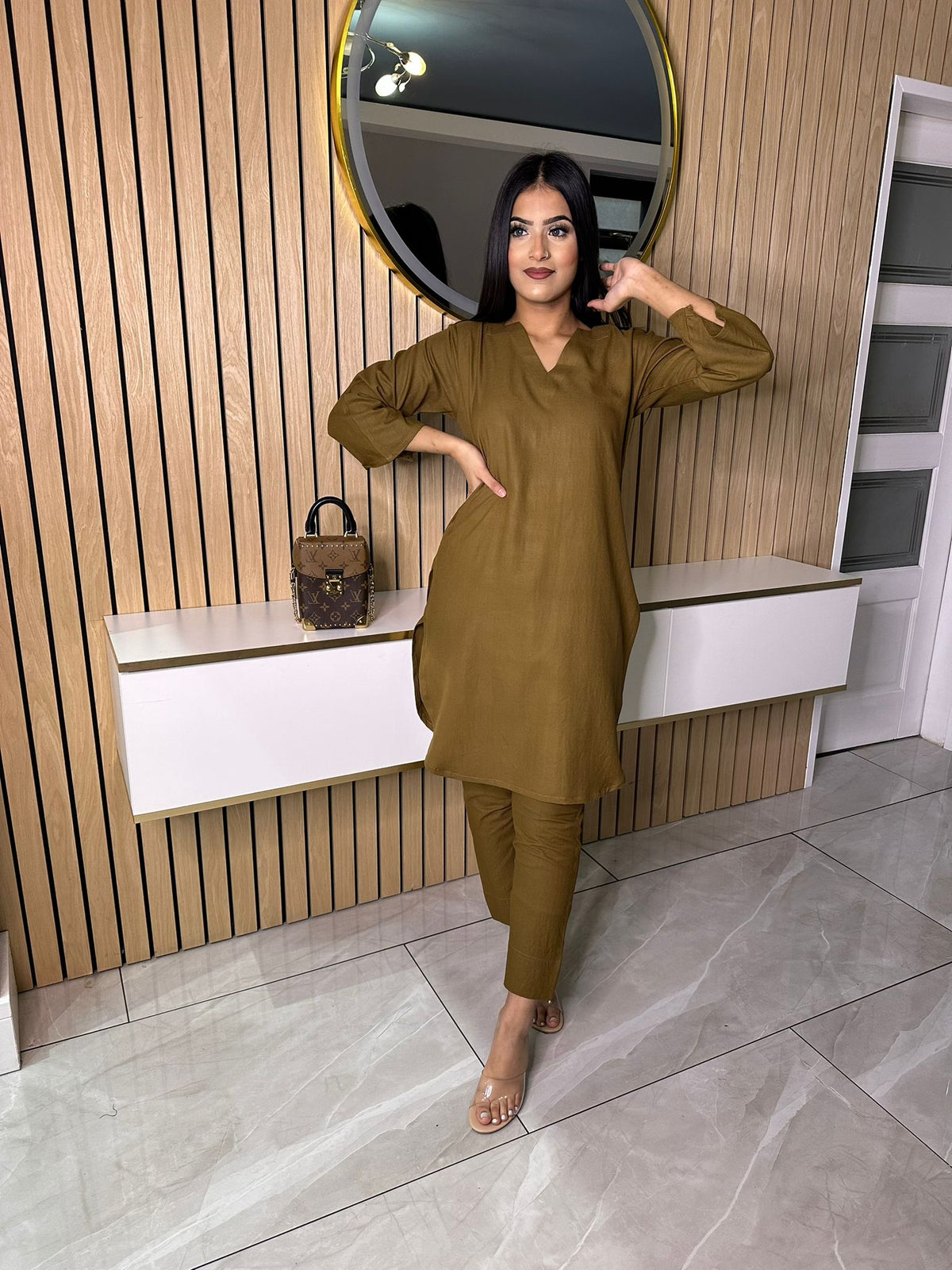 Leela Co-ord - Khaki D1-B2