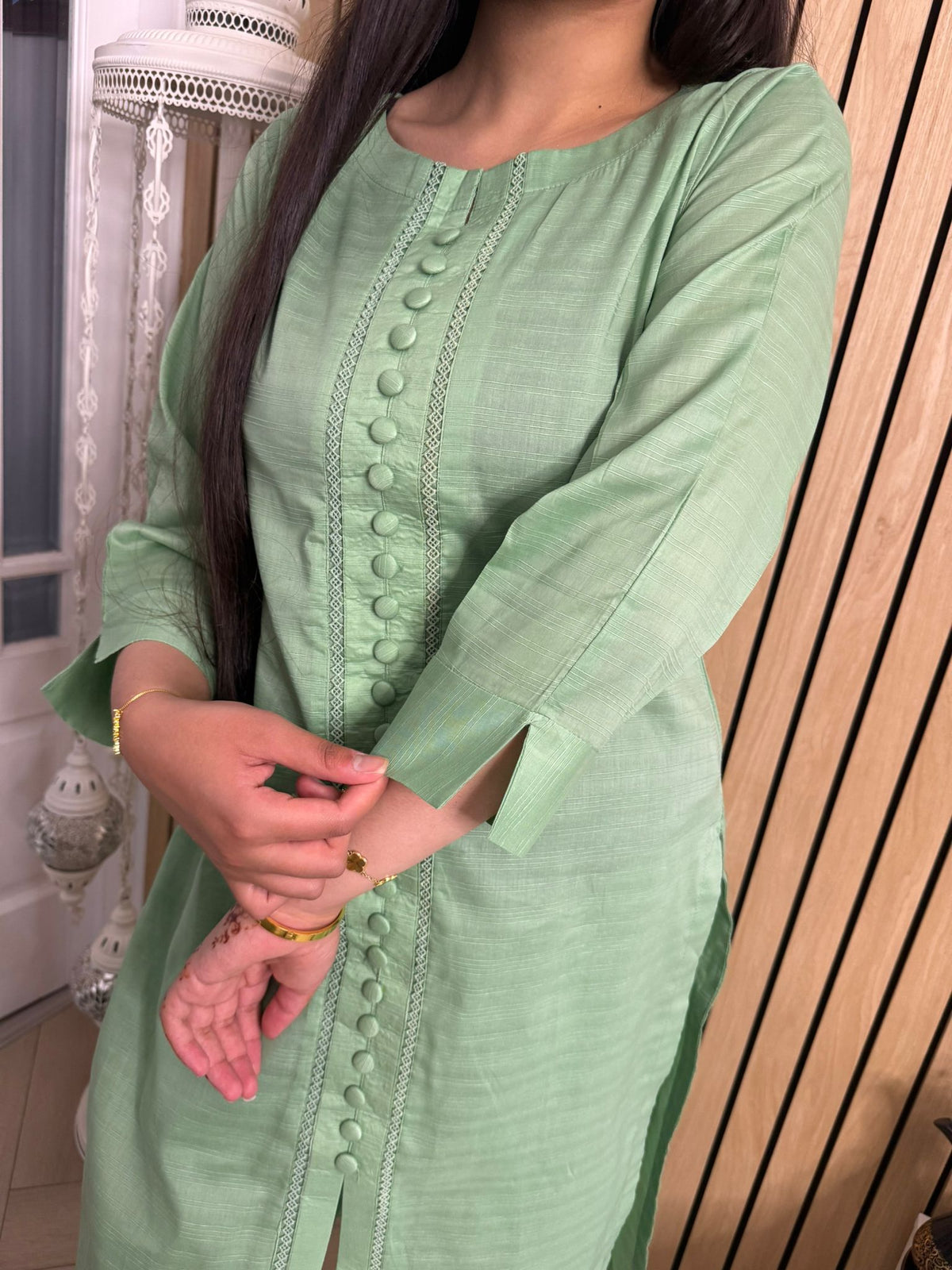 Warda 2pc Cotton Button Co-ord U3-D6