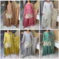 Juhi 3pc Indian Silk Sharara Suit with silk Dupatta