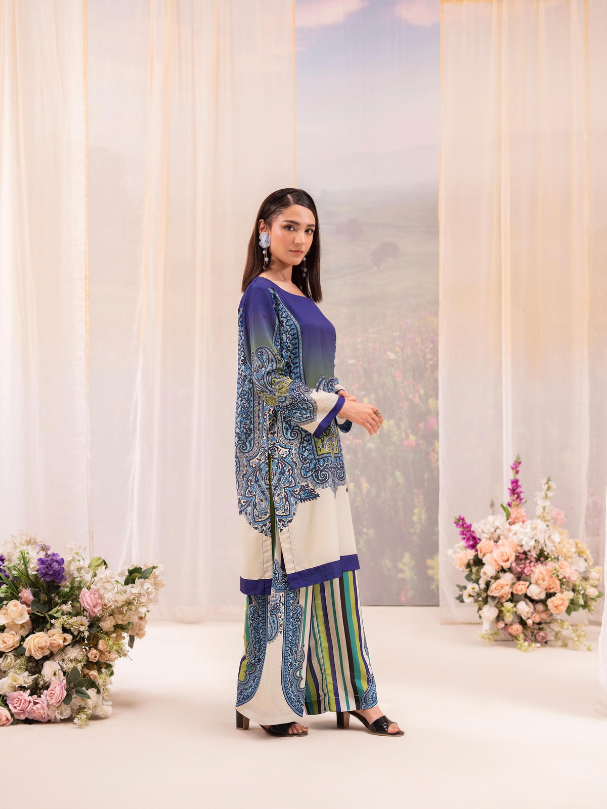 Rose Poly Lawn 2pc Co-Ord by Raniya.H