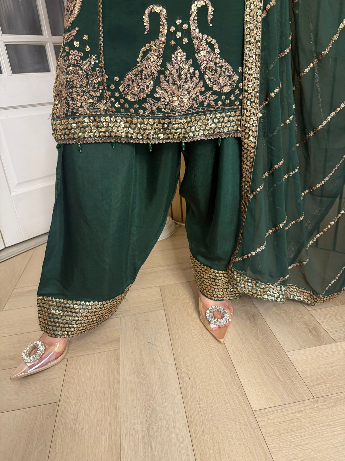 Fajar Chiffon 3pc Suit With Plazzo U3-B5