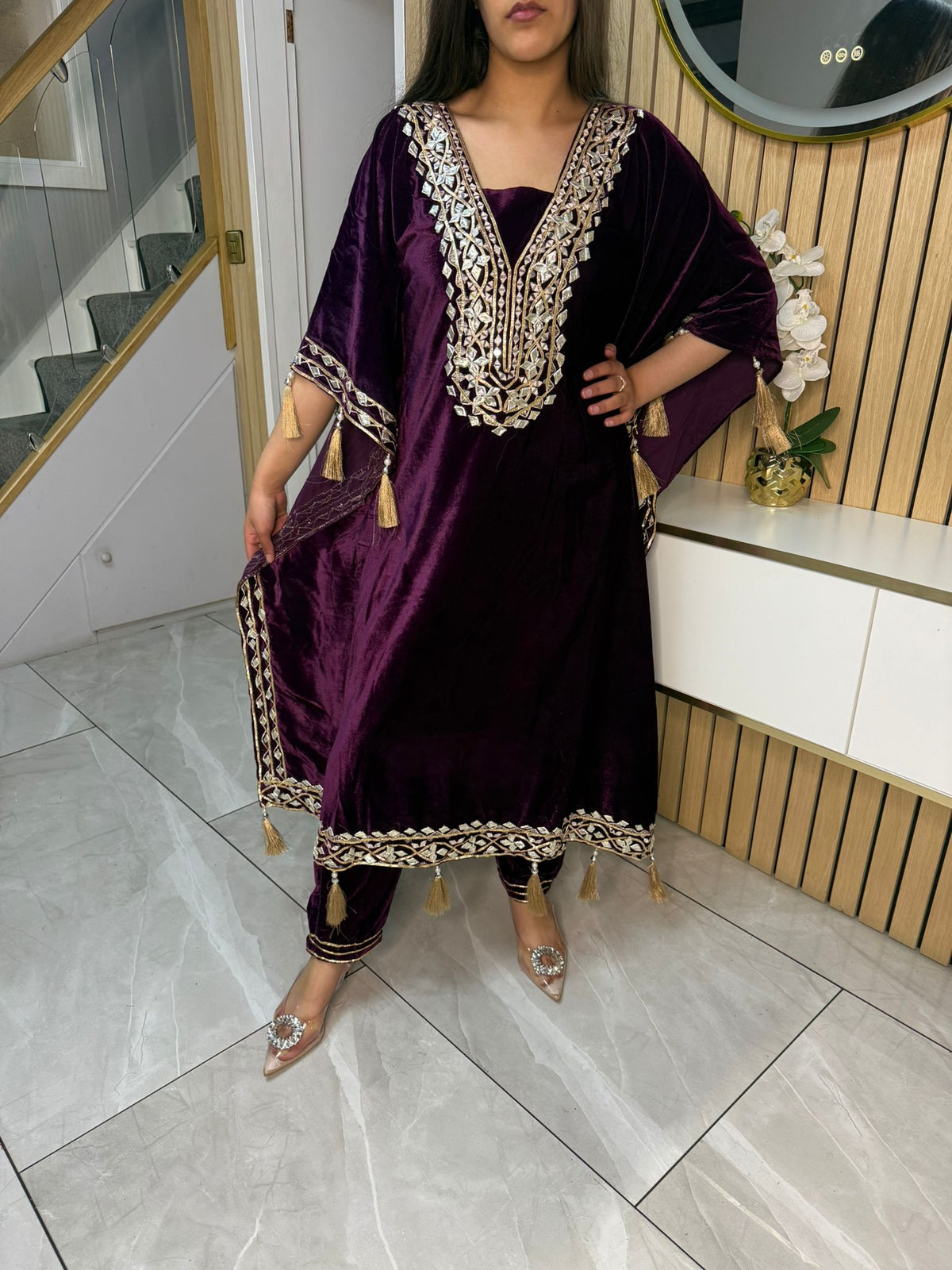 Gotta Velvet 2pc Kaftaan with Matching Trouser