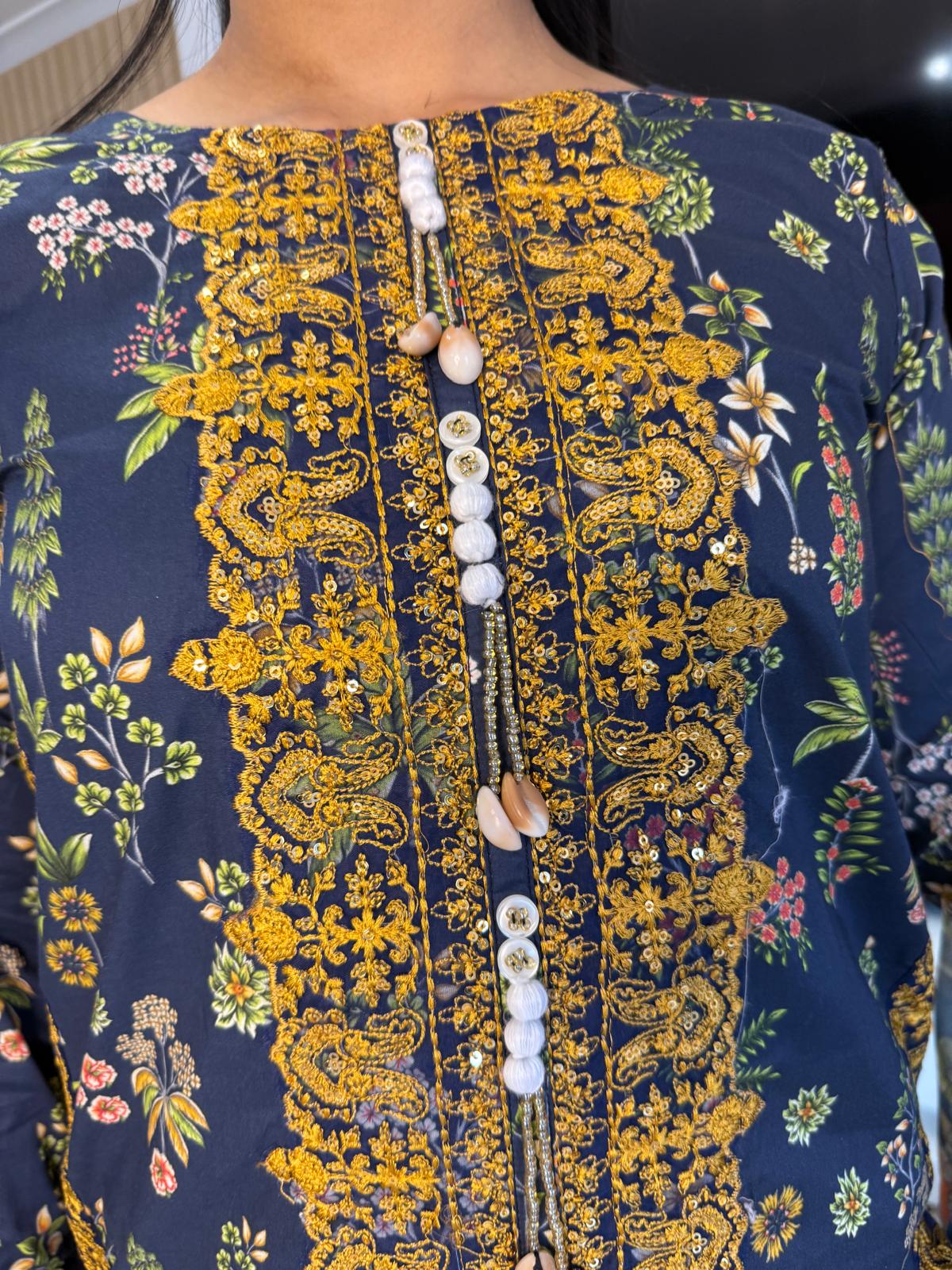 Adeela 3pc Printed Lawn Suit
