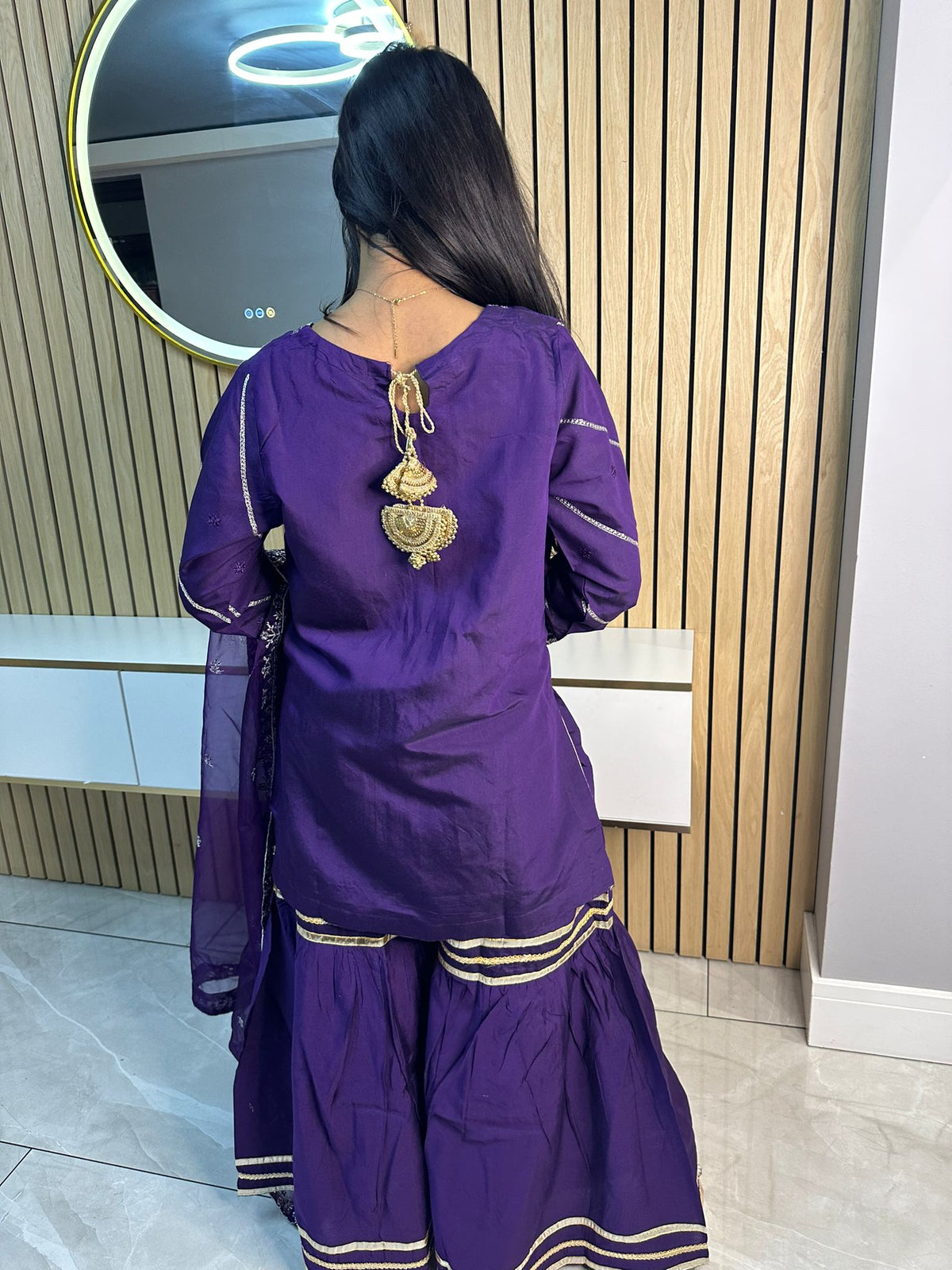 Hamna 3pc Gharara With Net Dupatta D3-A5