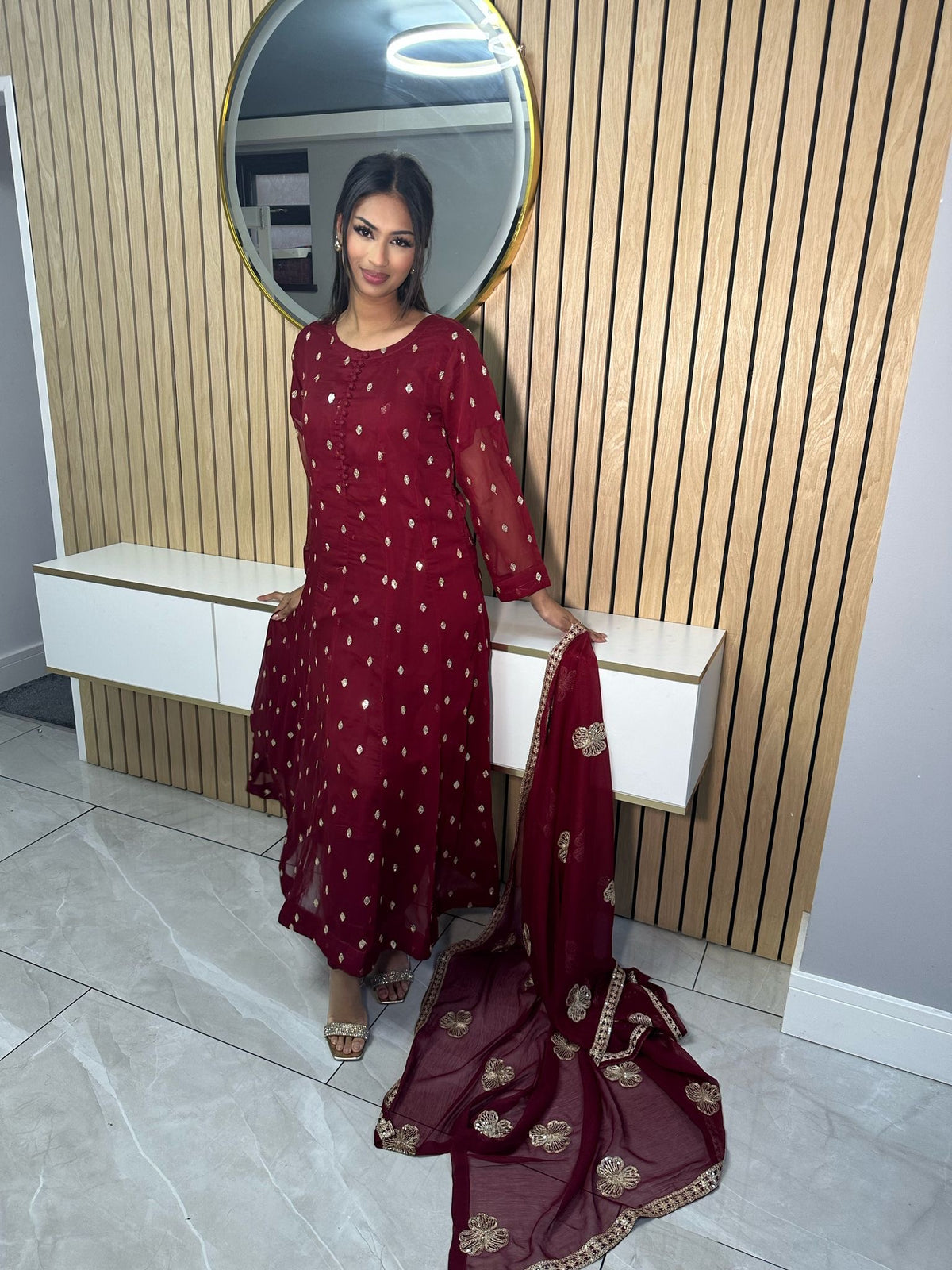 Nawal 3pc Chiffon Sequin Maxi