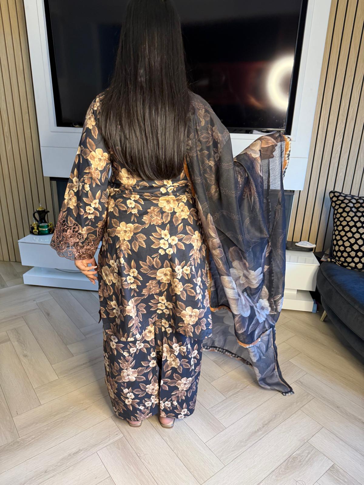 Viral Sensation 3pc Lawn Farshi Suits By Raniya U4-B2