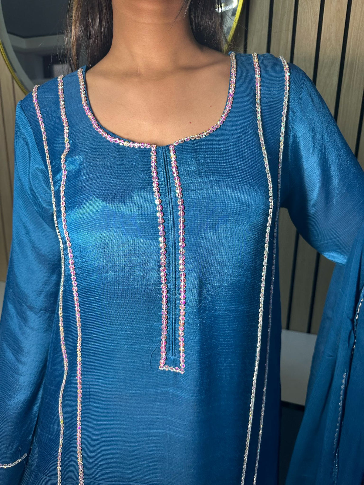 Samera 3pc Silk Suit With Chiffon Dupatta