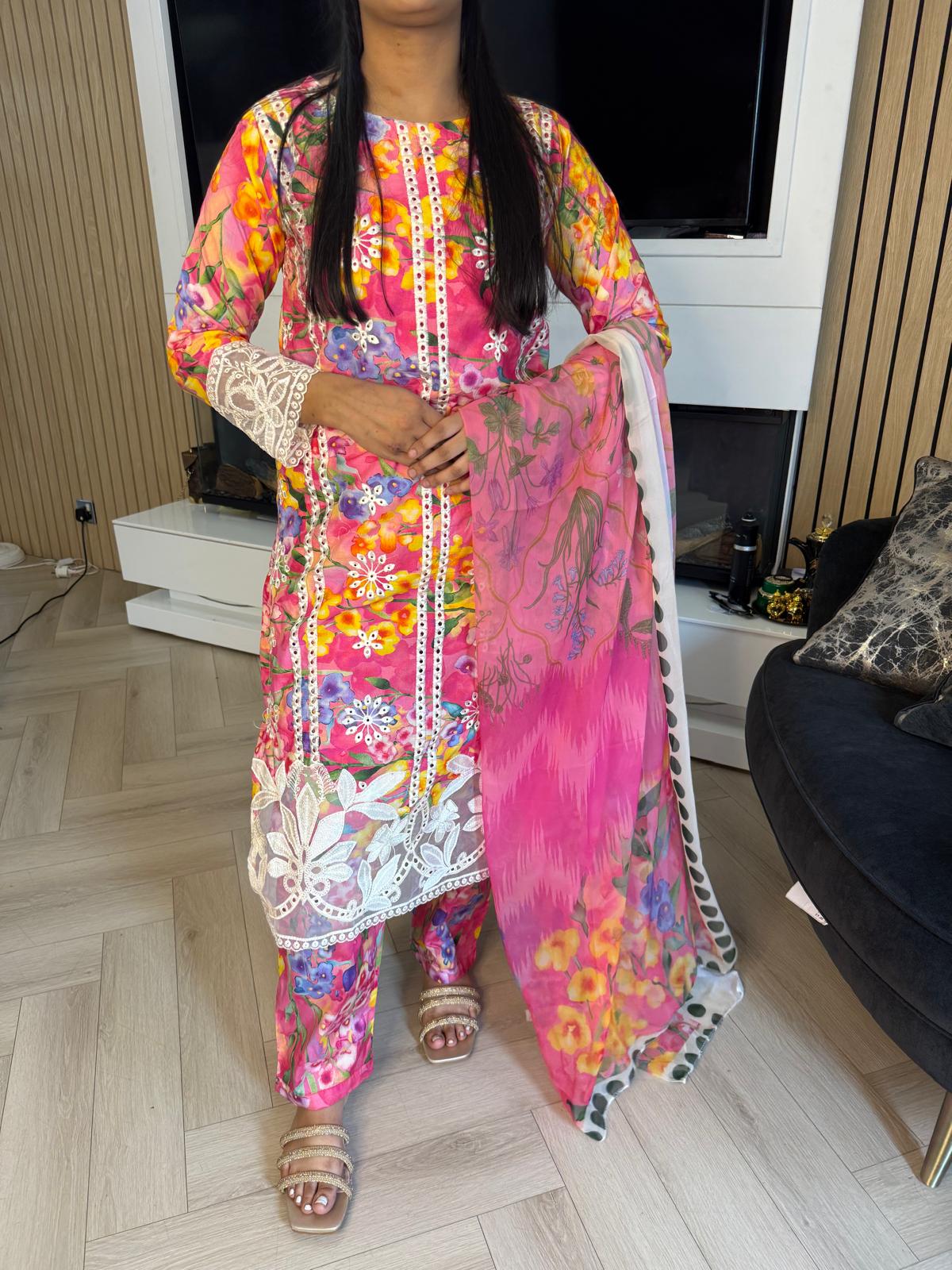 Adeela 3pc Printed Lawn Suit