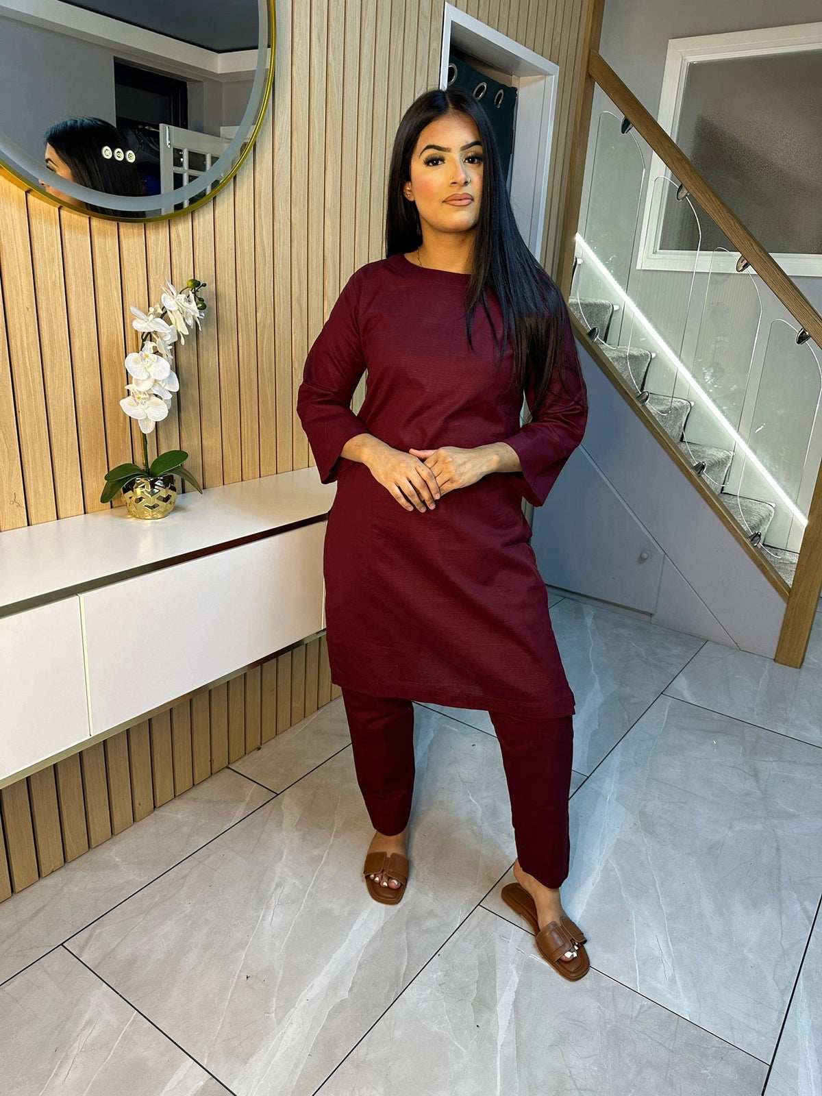 Zee Khaddar Co-ord - Maroon