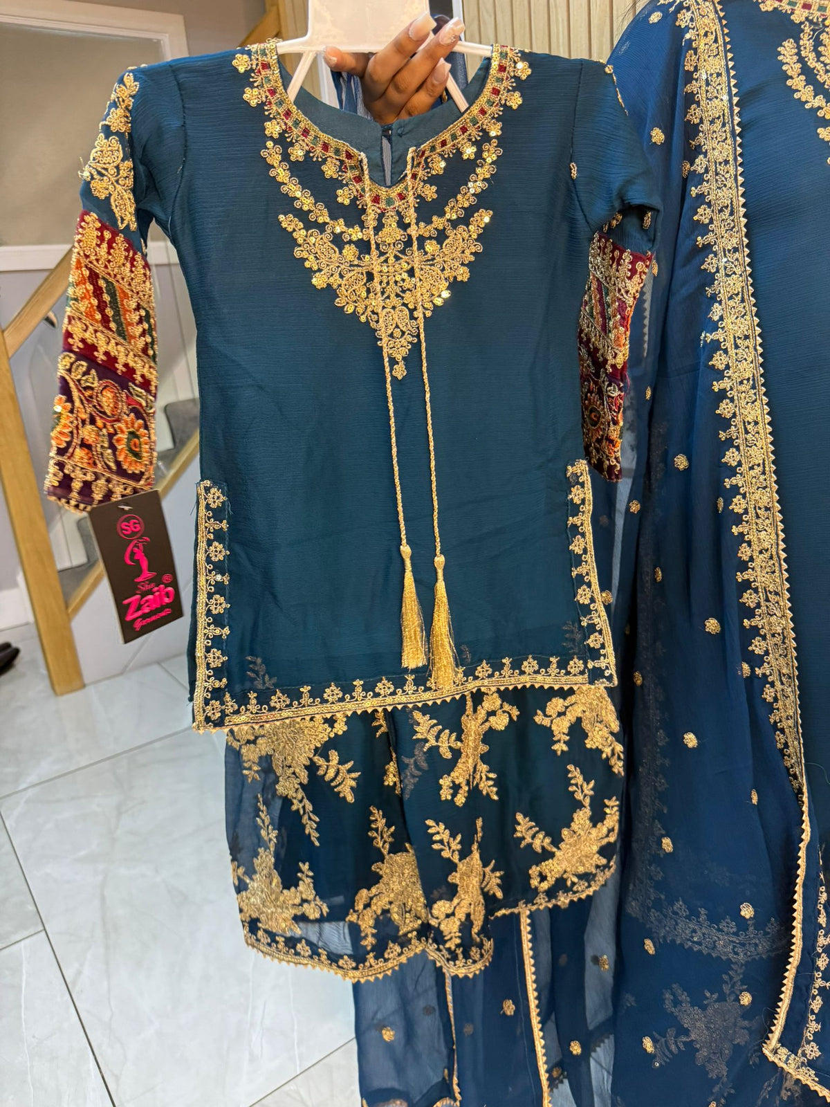 Nain Tara  3pc Mother & Daughter chiffon Suit With Plazzo