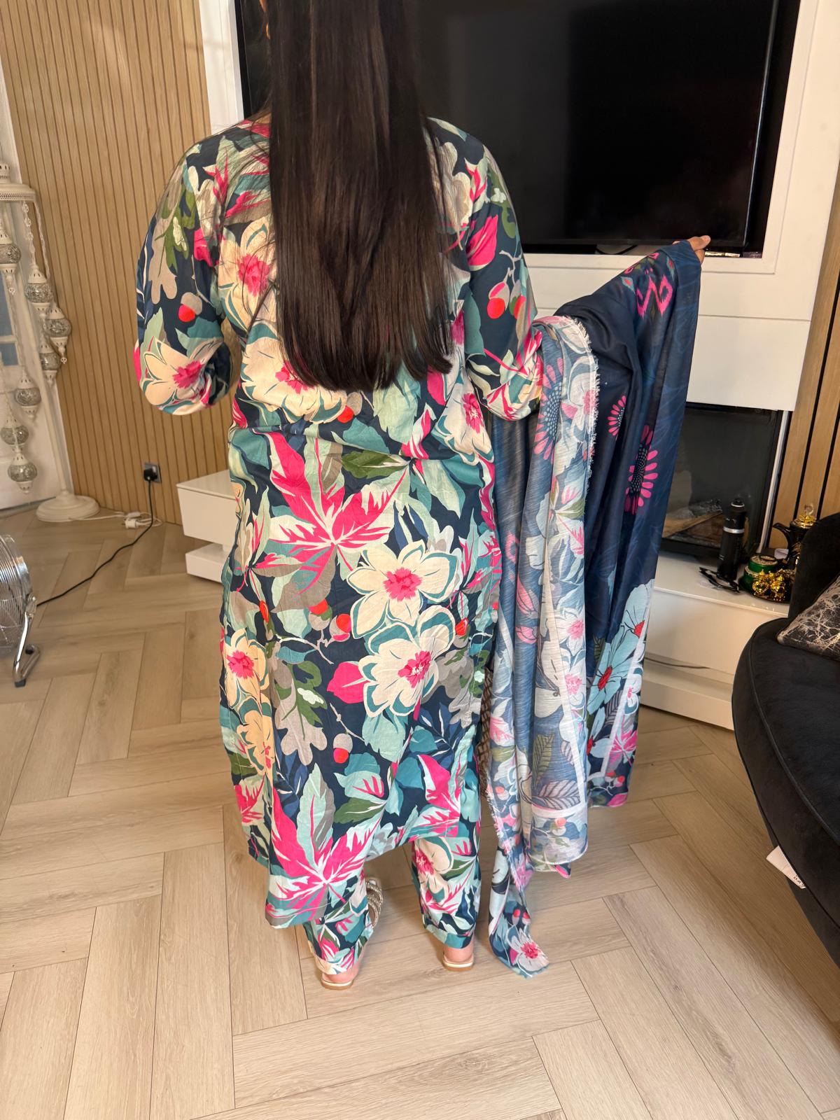 Adeela 3pc Printed Lawn Suit