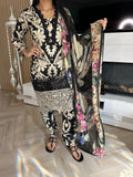 Zee Lawn 3pc Printed suit with chiffon scarf
