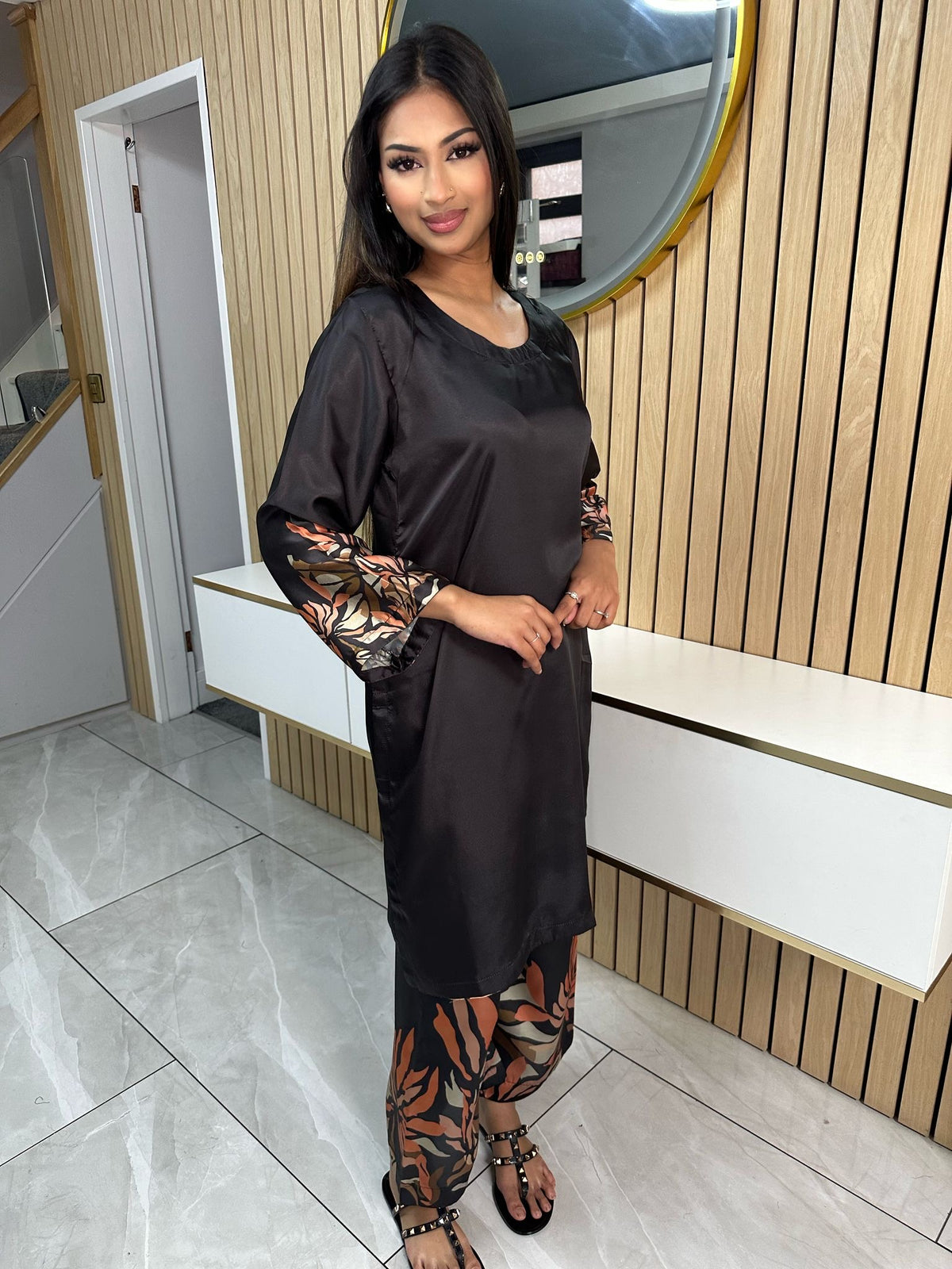 Fizza Printed 2pc Silk Co-Ord