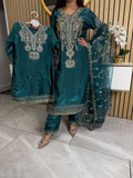 Anam 3pc Sheesha Silk Mother & Daughter Embroidered Suit D3-A4