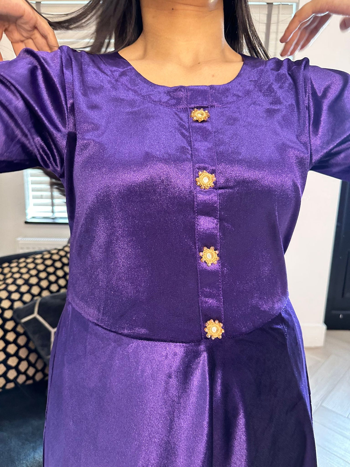 Velvet Frock 2Pc - Purple