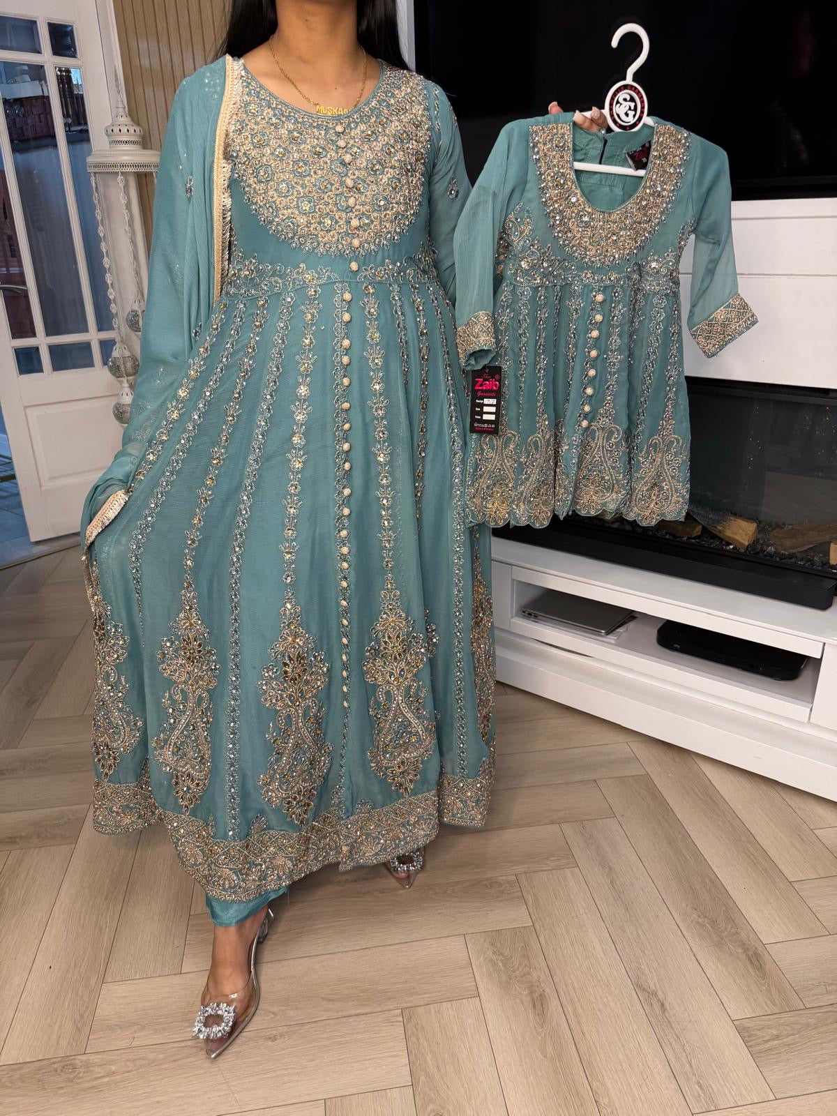 Felisha 3pc Mother & Daughter Frock