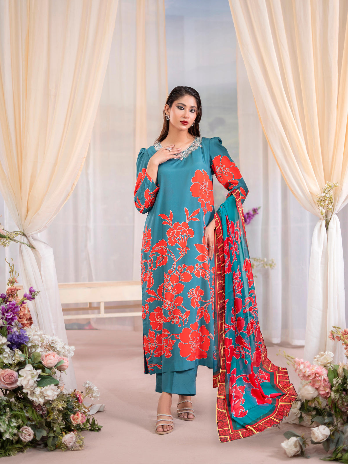 Neha 3pc Grip Silk Suits  By Raniya
