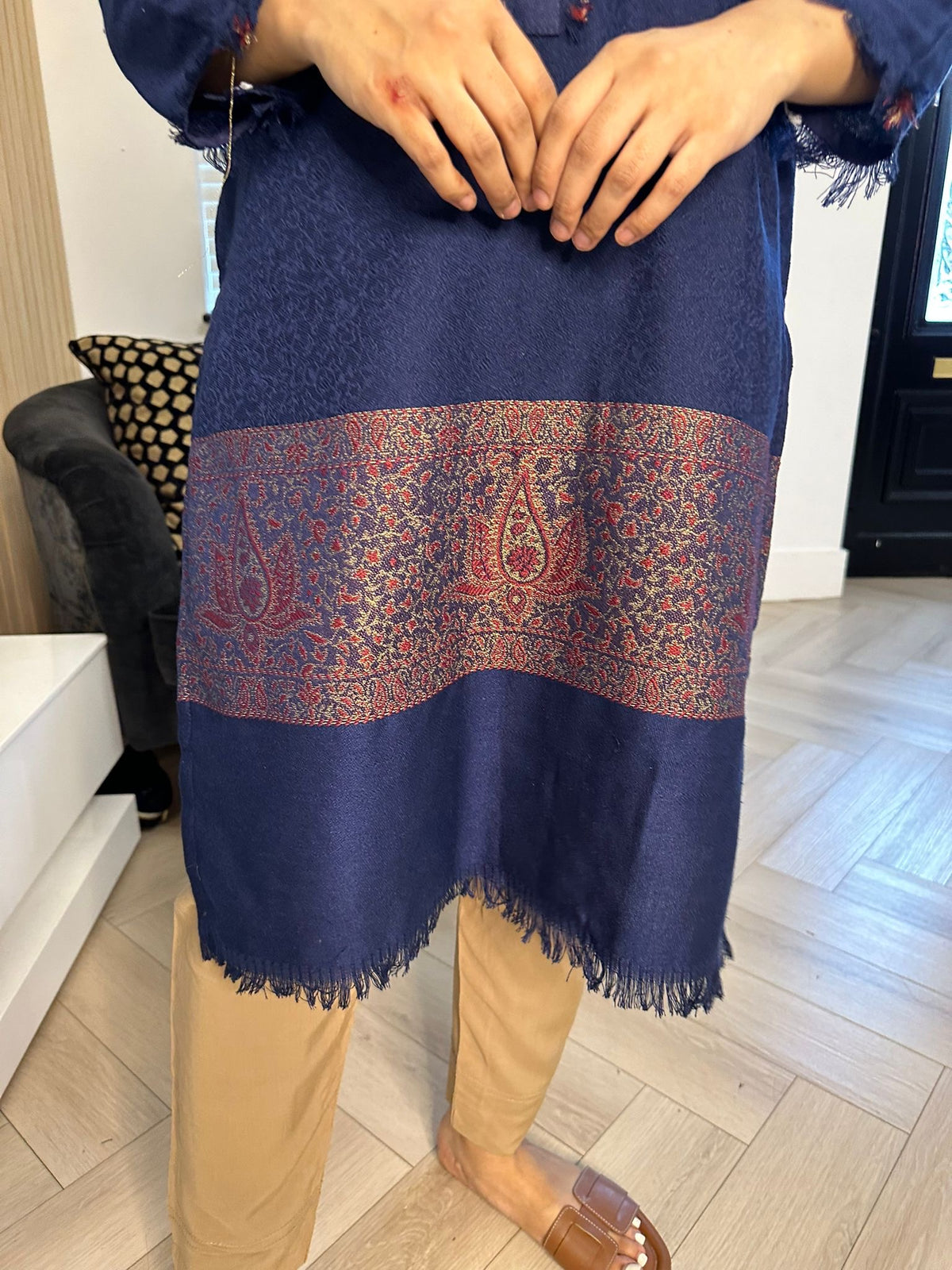 Pashmina Kurta - Navy