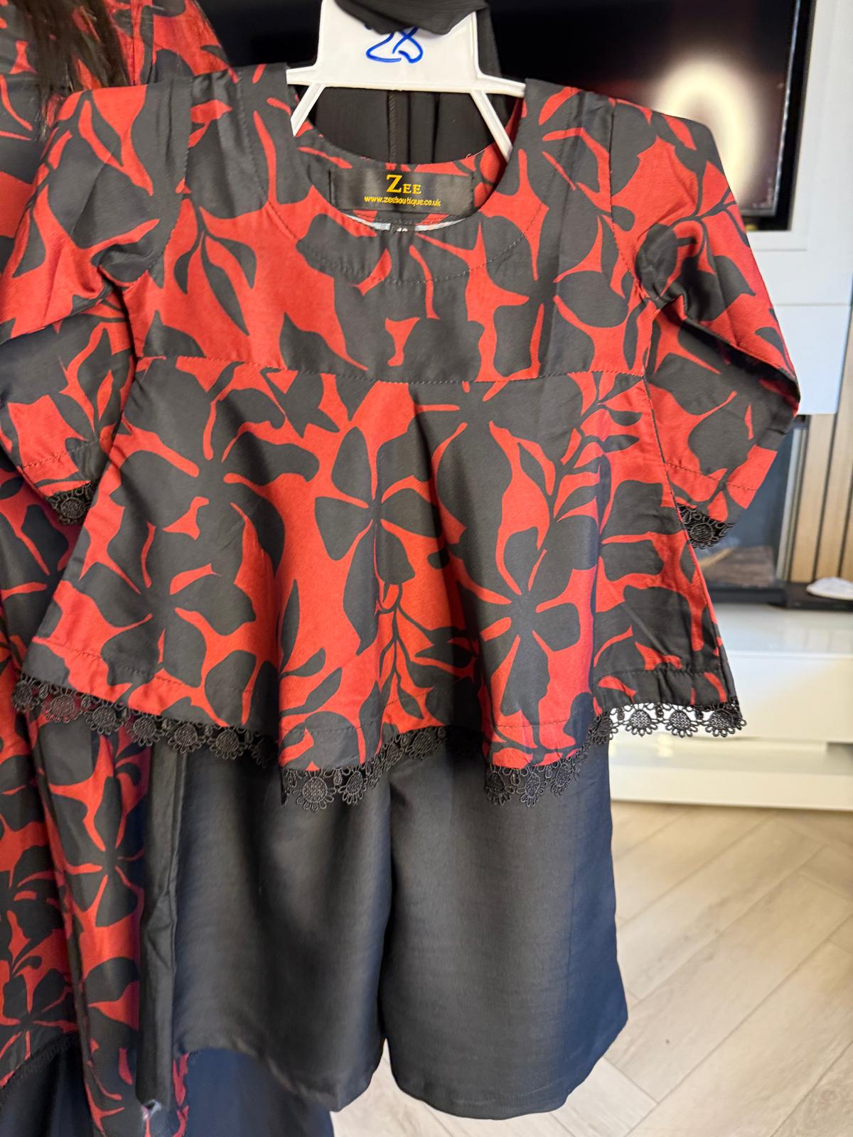 Hinan 2pc Mother & Daughter Umbrella Frock