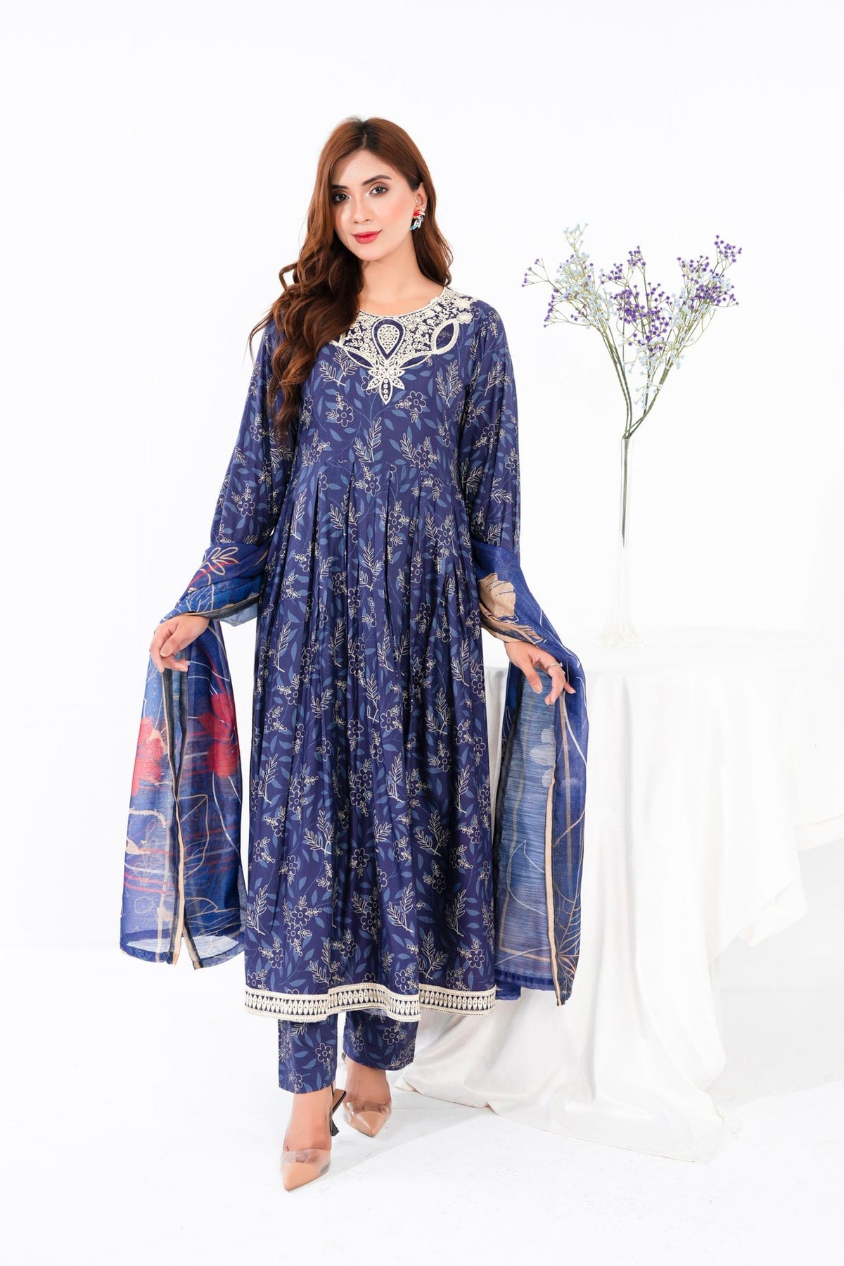 Maha Gul 3 Piece - Navy Dress