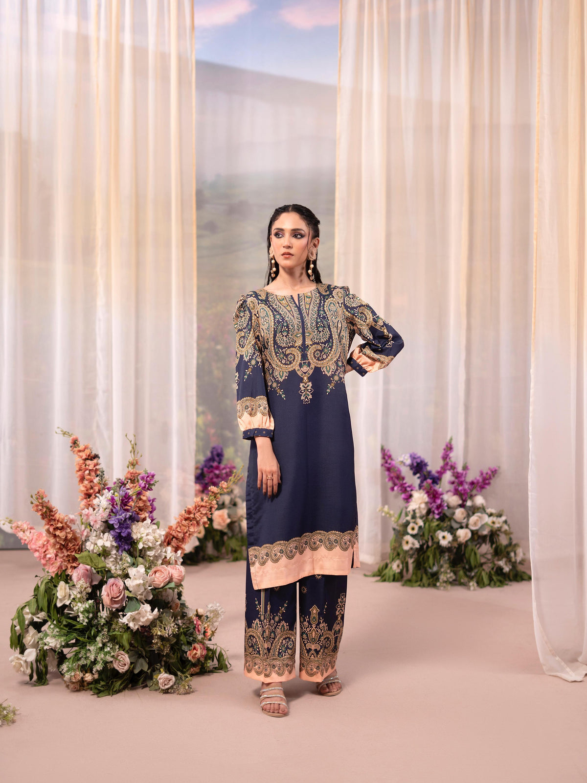 Rose Poly Lawn 2pc Co-Ord by Raniya.H