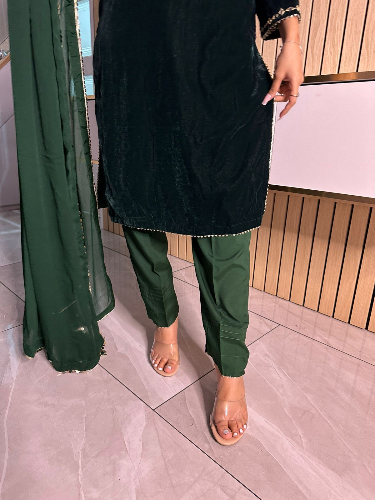 Marwa Velvet - Green