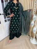 Thameena 3pc Velvet With Plazzo Trousers D2-H3