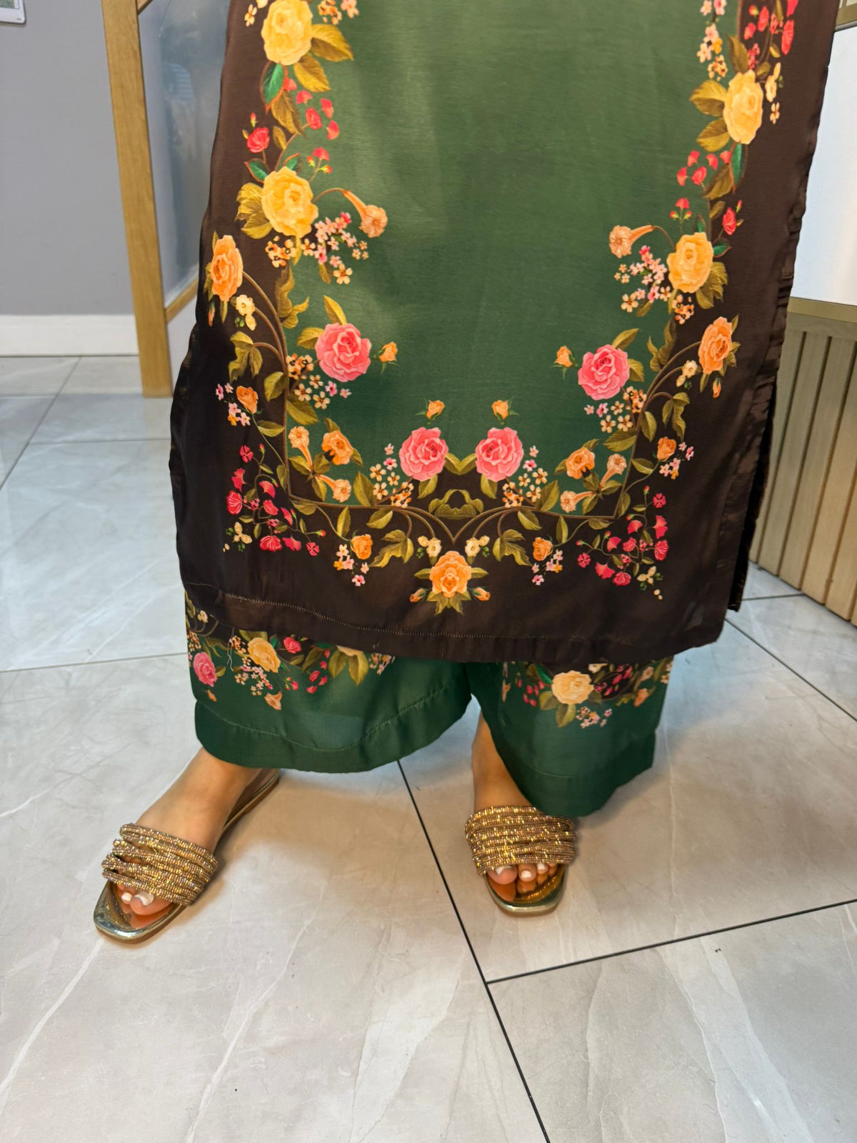 Shamila 2pc Silk Mother and Daughter Co-ord D1-F