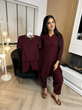 Leela M&D Shalwar- Maroon D2-E2