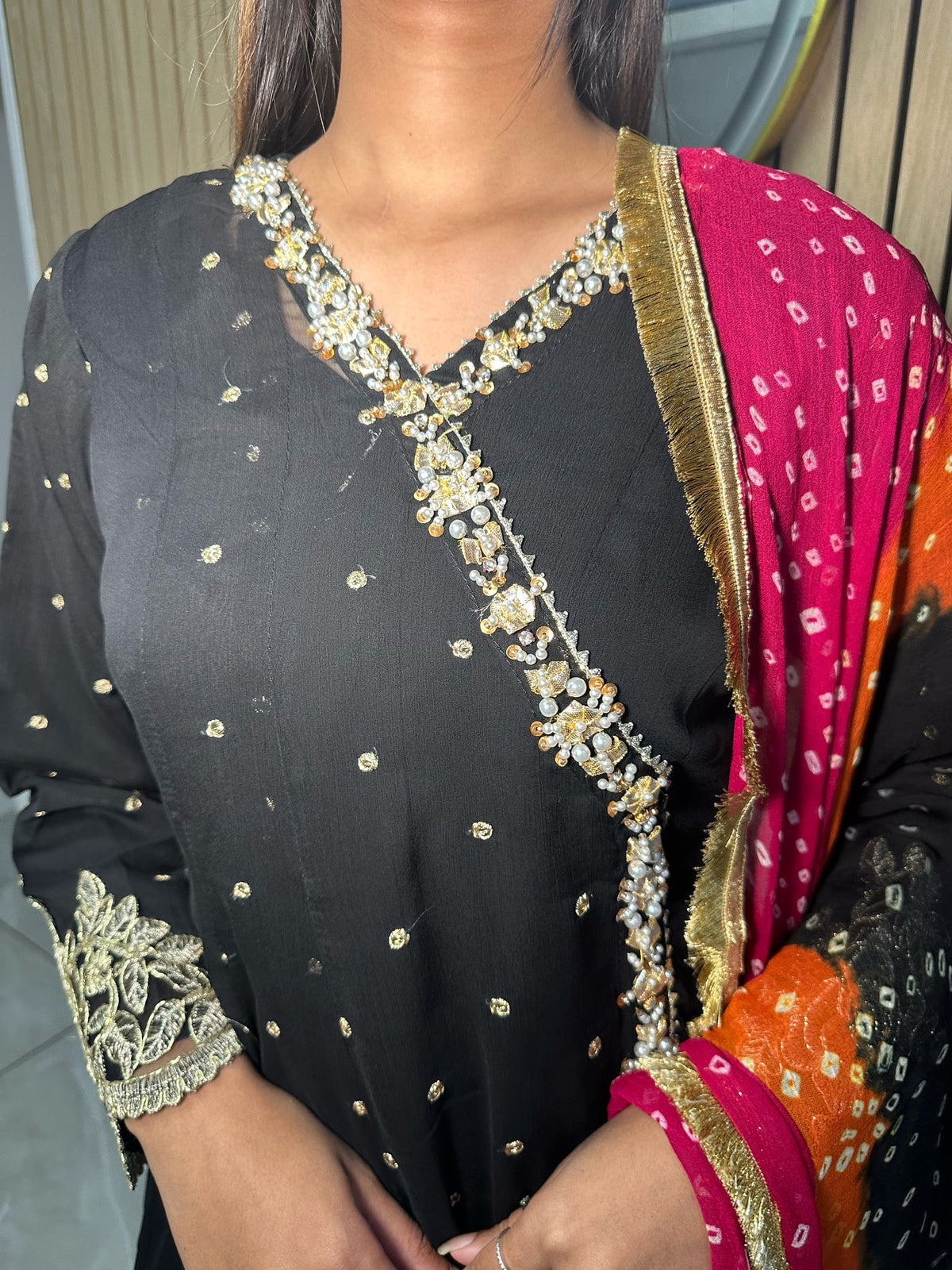 Angrakha 3pc Frock With Plazzo