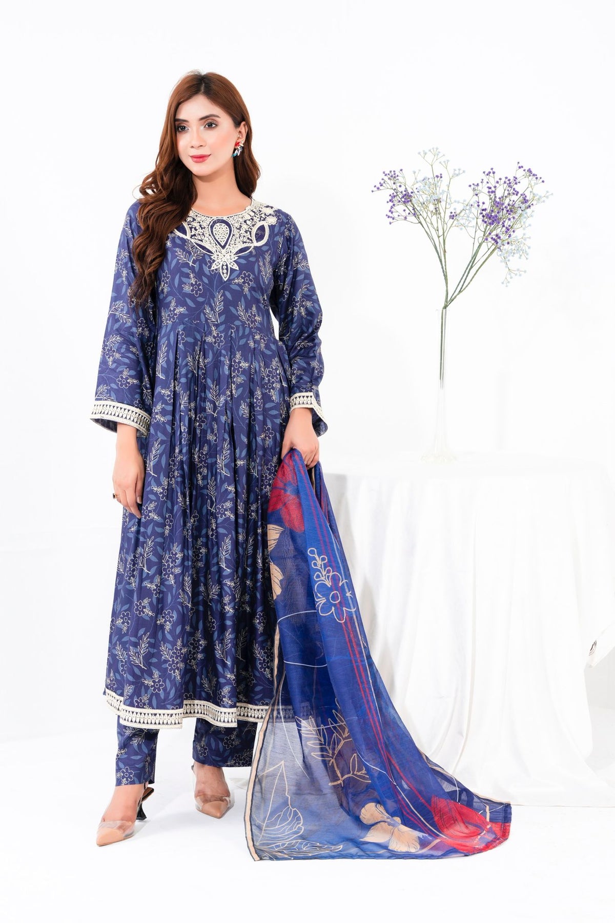 Maha Gul 3 Piece - Navy Dress