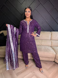 Kareena Sequin Suit  - Purple