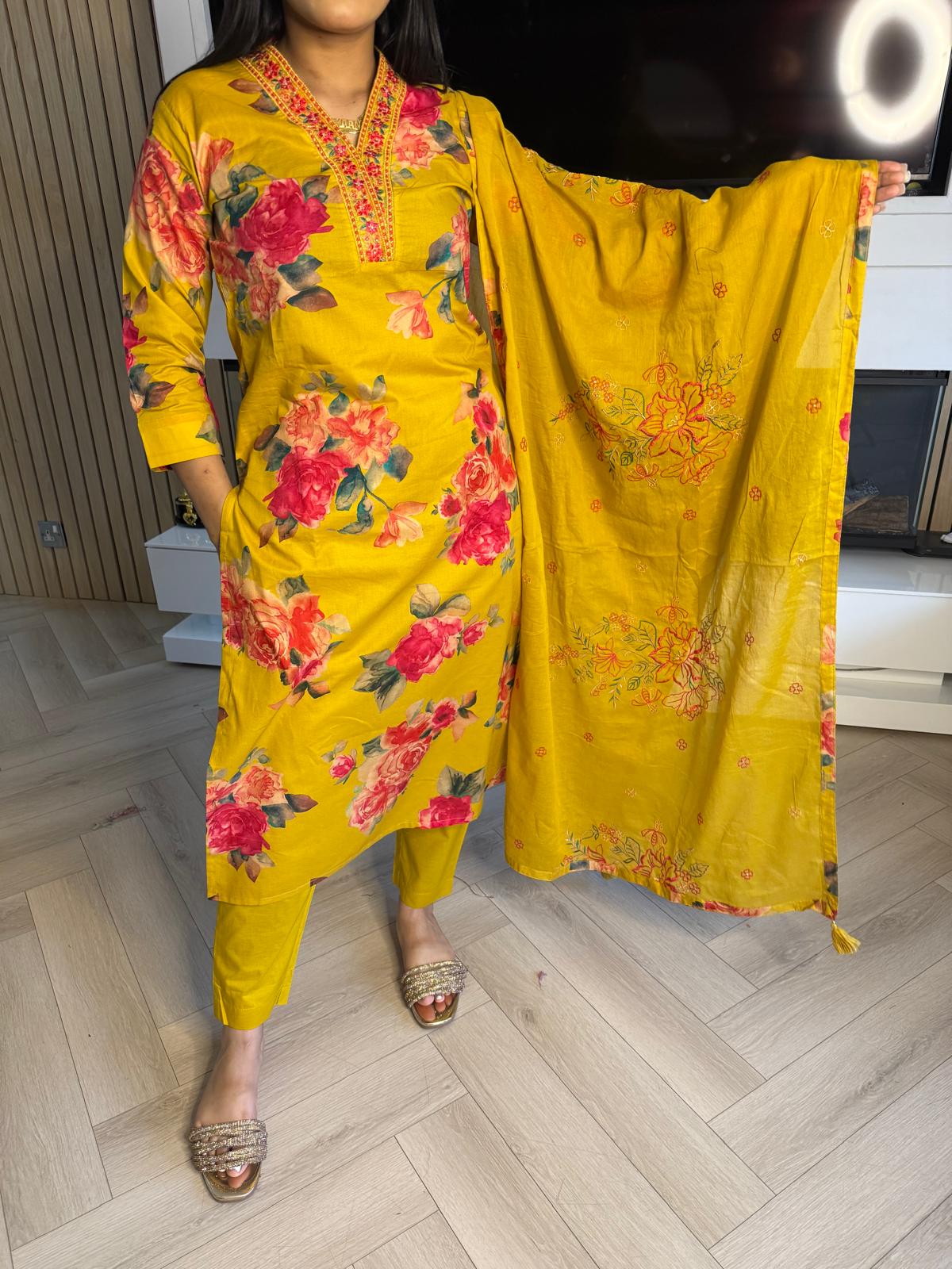 Yana 3pc Indian Cotton Kameez U2-E4/5