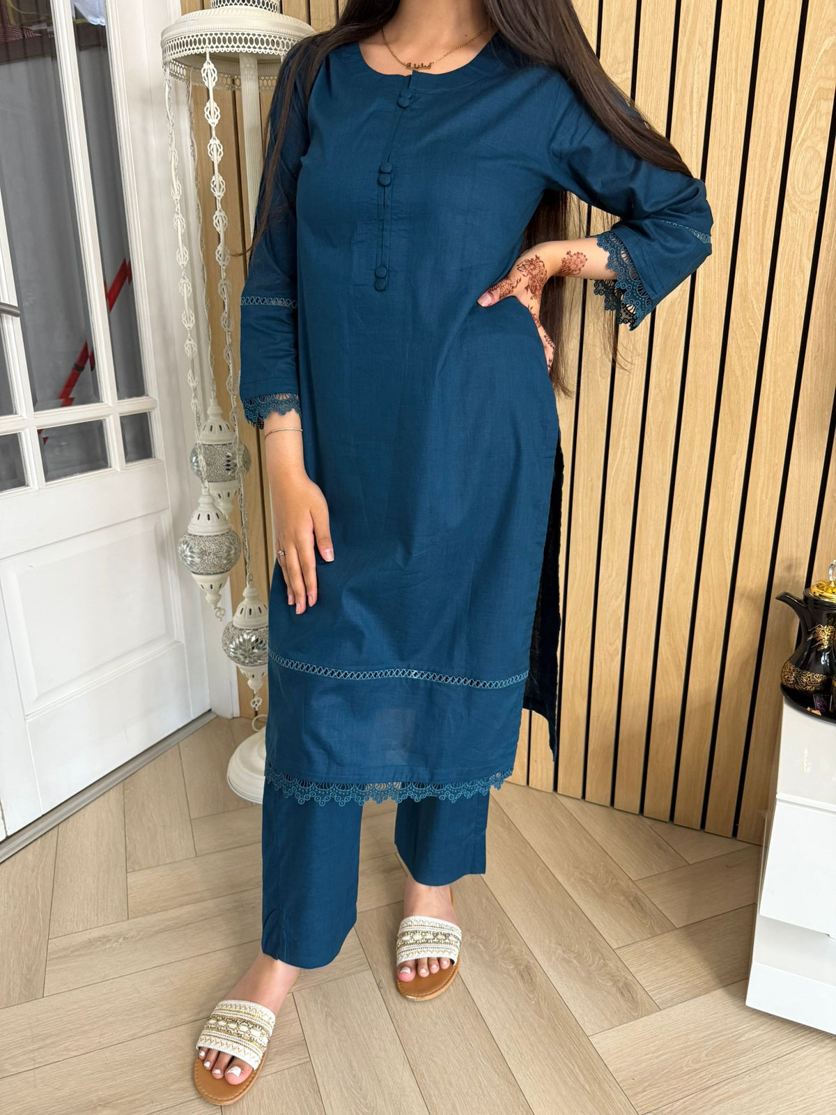 Nova Cotton Button Neck 2pc Co-ord