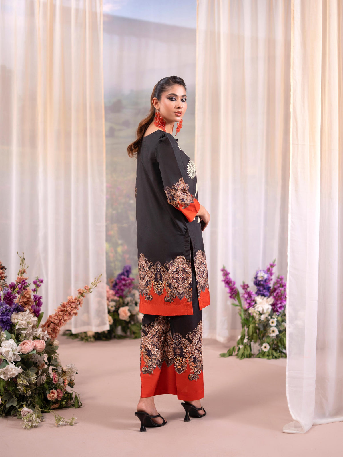 Rose Poly Lawn 2pc Co-Ord by Raniya.H
