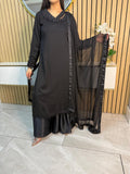 Yusra 3pc Chiffon Suit with Cutout Detailing D3-D5