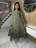 Xenia 2pc-Green Dress