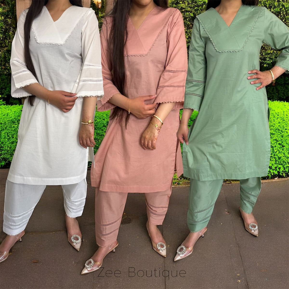 Baseema 2pc Cotton Co-ord With Shalwary U3-A4